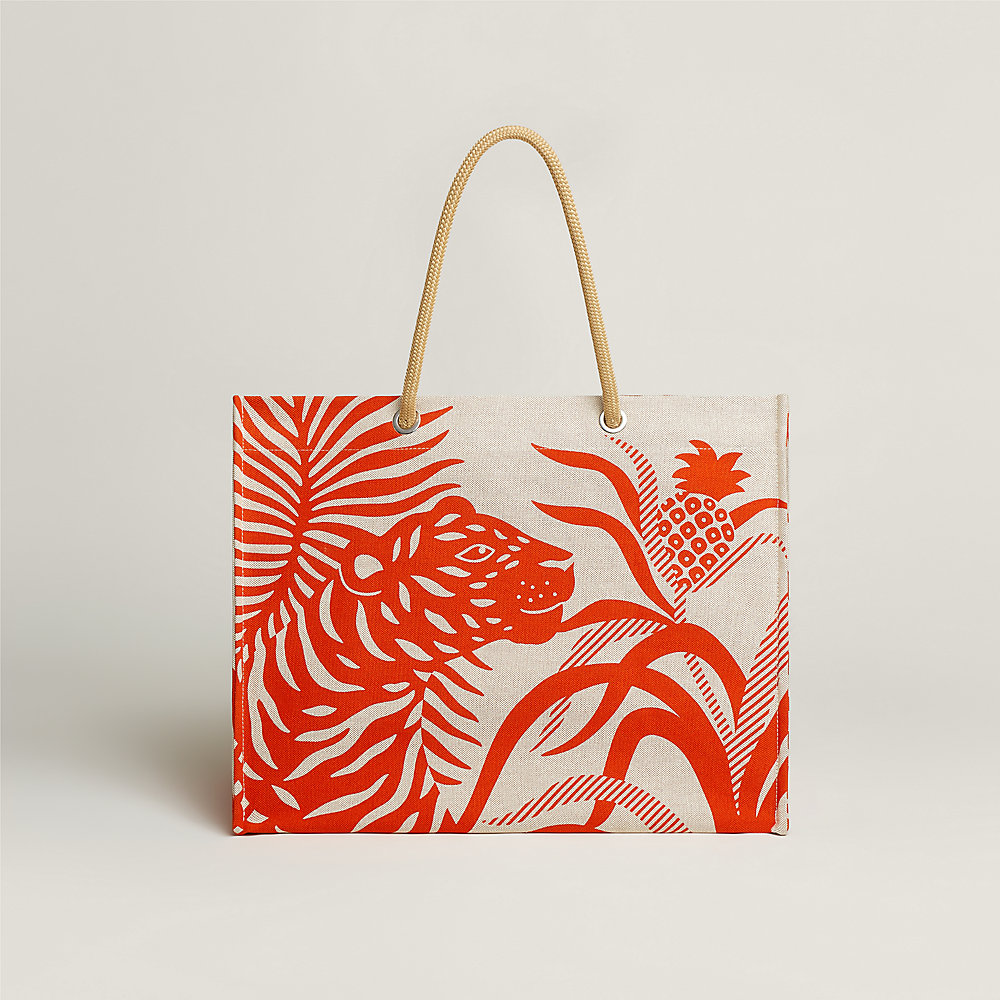 Tigre a l Ananas beach bag Herm s USA